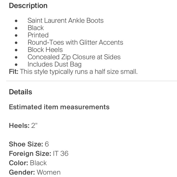 YSL glitter ankle Chelsea boots black gold size 6 - Picture 6 of 6